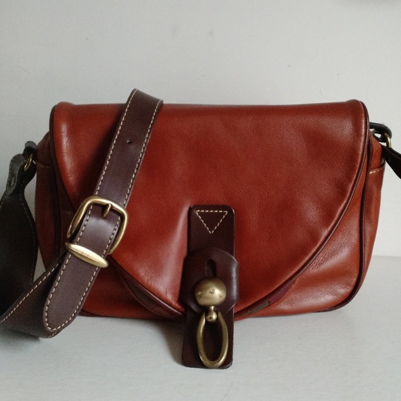 Francesco Biasia Handbags - FRANCESCO BIASIA Cognac Leather Shoulder Cross Body Bag